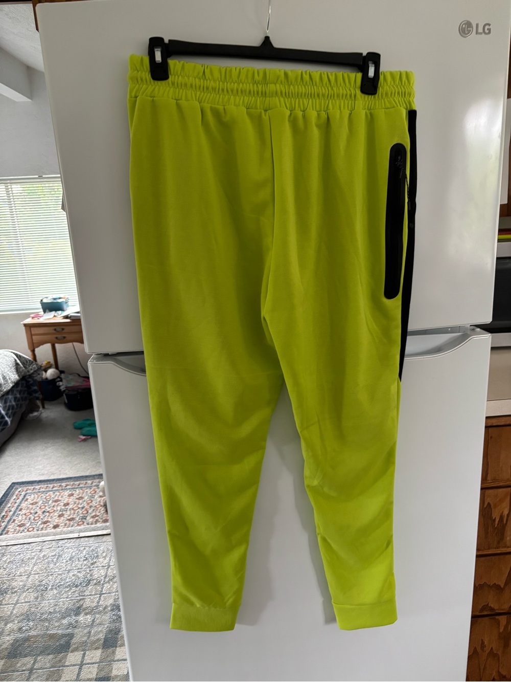 Nike Black and Neon Yellow Colorblock Joggers - Picture 2 of 5